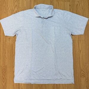 B. Draddy Polo Shirt Mens Large Blue Heather Pima Cotton Stretch Blend
